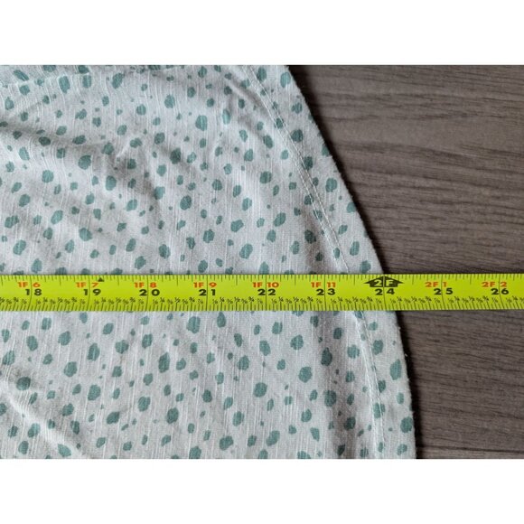 Democracy Womens Polka Dot Short Sleeve Raglan Top Size 1X Light Green Soft Knit - Picture 5 of 6